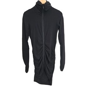 La Pargay Black Ruched Mockneck Long‎ Sleeve Micro-Mini Dress Small
